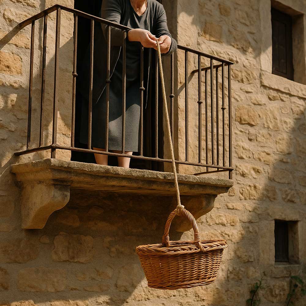 Cesta portaoggetti Laura ovale cesto in vimini con manico intrecciato per casa