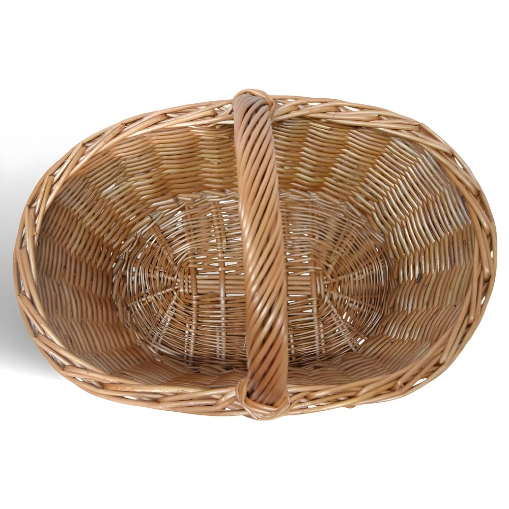 Cesta portaoggetti Laura ovale cesto in vimini con manico intrecciato per casa