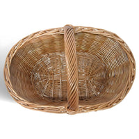 Cesta portaoggetti Laura ovale cesto in vimini con manico intrecciato per casa