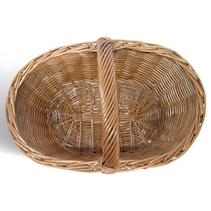 Cesta portaoggetti Laura ovale cesto in vimini con manico intrecciato per casa