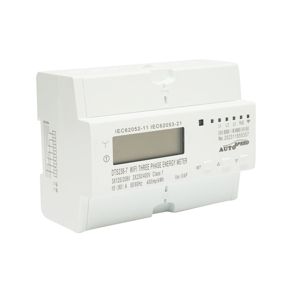 Smart Meter trifase 380V, 80A, DTS238-7 WIFI compatibile con Tuya, Smart Life, contatore intelligente di energia e potenza elettrica