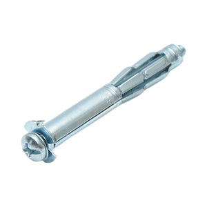 Tassello metallico per cartongesso tipo Molly 6x80mm in acciaio zincato, testa a croce 50 pz/scatola