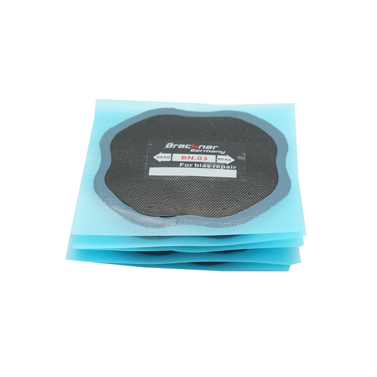 Toppe per riparazione pneumatici diagonali 95x95mm 10 pezzi/set Breckner Germany