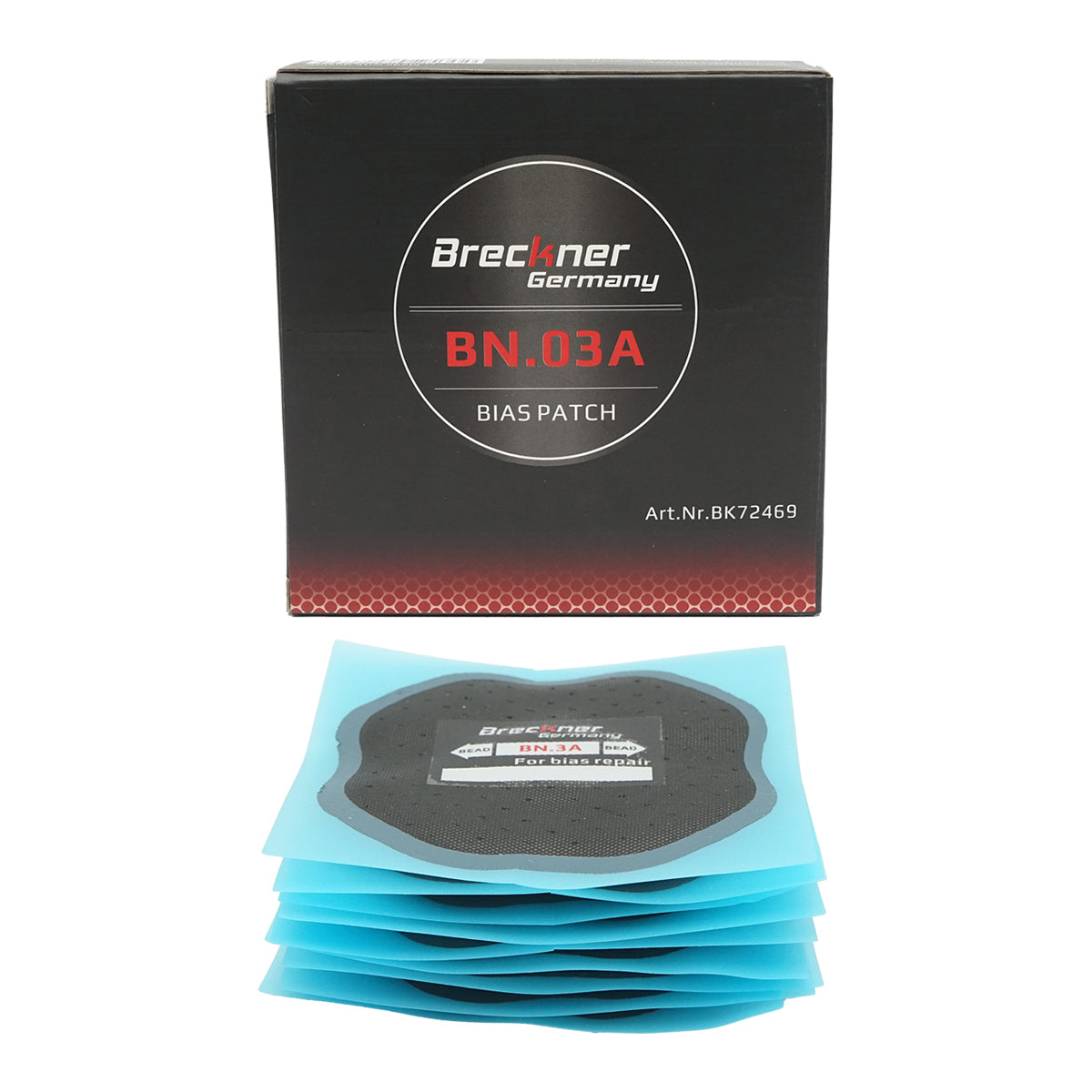 Toppe per vulcanizzazione pneumatici diagonali 115x115mm 10 pezzi/setBreckner Germany