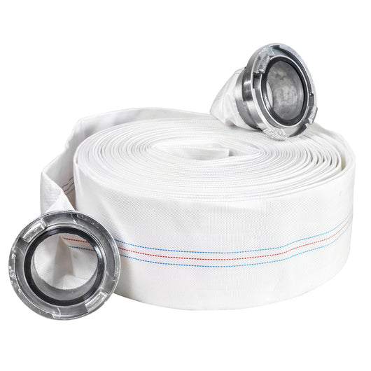 Tubo flessibile per irrigazione/pompaggio in PVC da 2 pollici, lunghezza 20 m con attacco in alluminio, max 6 bar, tela Breckner Germany