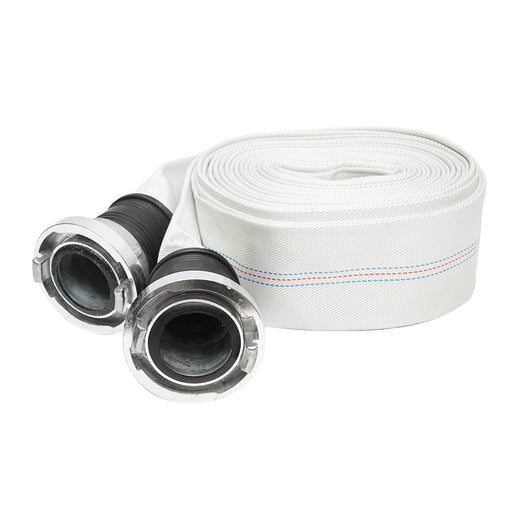 Tubo per irrigazione/pompaggio in PVC 3 toll, lunghezza 20m con raccordi in alluminio, max 10bar, tela Breckner Germany