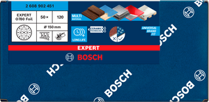 Bosch Expert O780 – Dischi abrasivi grana 120, 50 pz diametro 150mm