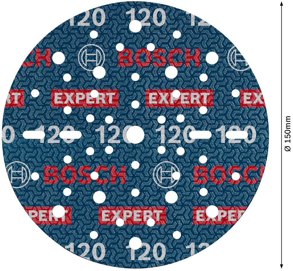 Bosch Expert O780 – Dischi abrasivi grana 120, 50 pz diametro 150mm