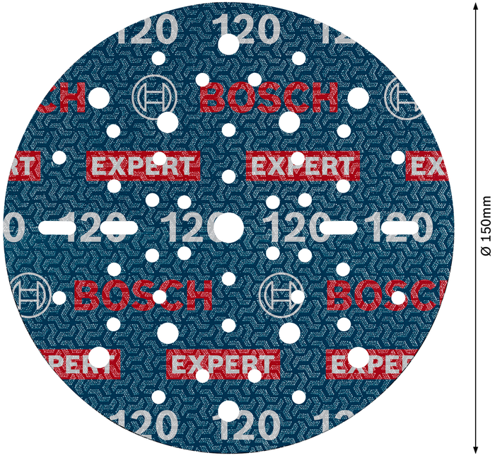 Bosch Expert O780 – Dischi abrasivi grana 120, 50 pz diametro 150mm