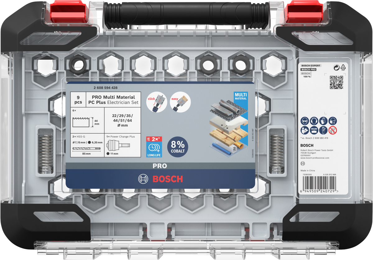 Bosch PRO Multi Material PC Plus – Set Seghe a Tazza (9 pezzi, cod. 2608594428)