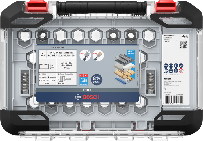Bosch PRO Multi Material PC Plus – Set Seghe a Tazza (9 pezzi, cod. 2608594428)