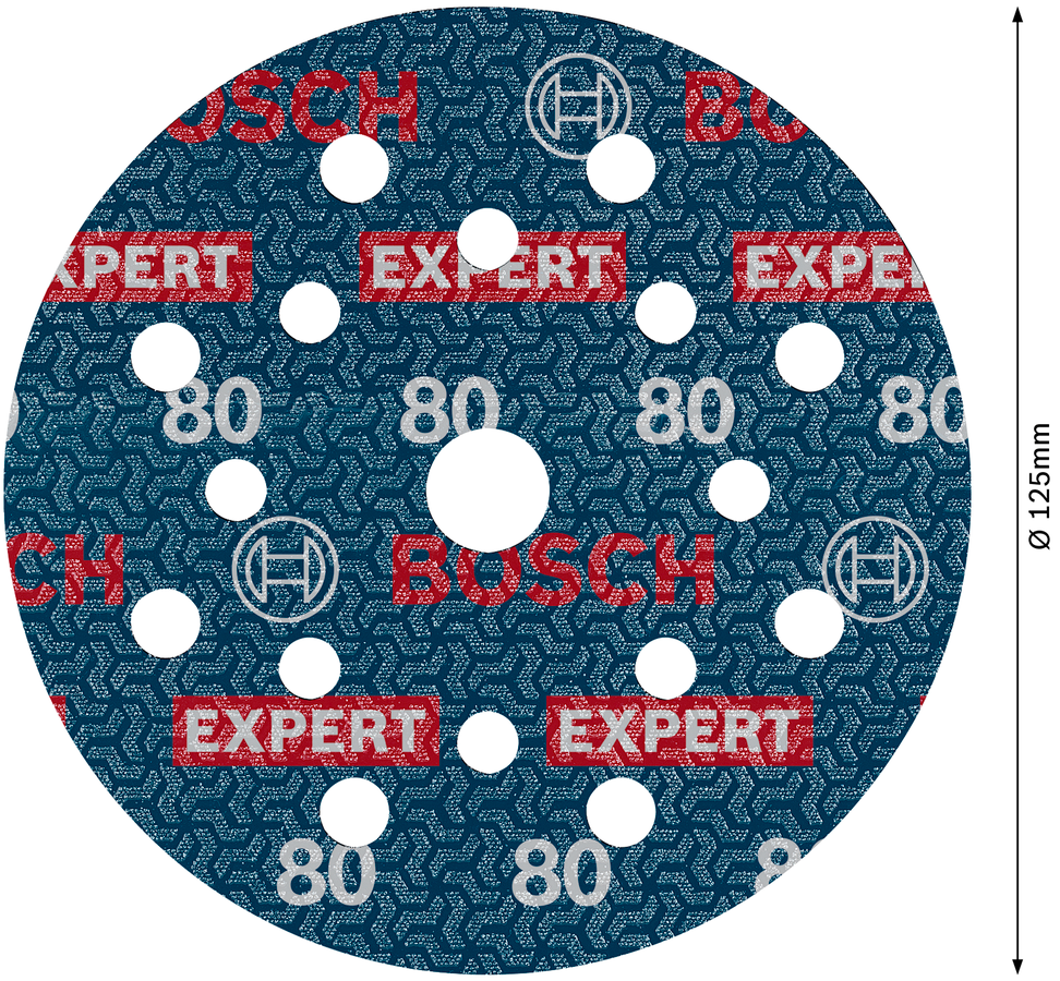 Bosch Expert O780 – Dischi abrasivi grana 80 D.125mm, 50 pezzi
