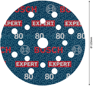 Bosch Expert O780 – Dischi abrasivi grana 80 D.125mm, 50 pezzi