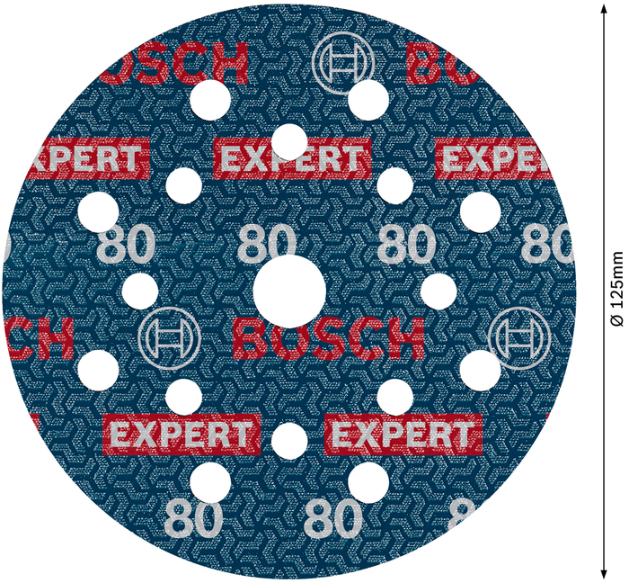 Bosch Expert O780 – Dischi abrasivi grana 80 D.125mm, 50 pezzi