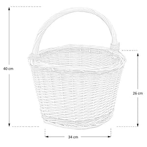 Cesto tondo Flavia in vimini cestino paniere con manico diametro 34 cm x h 26 cm