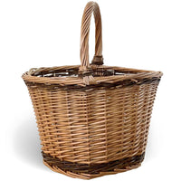 Cesto tondo Flavia in vimini cestino paniere con manico diametro 34 cm x h 26 cm