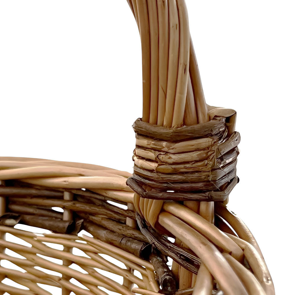 Cesto tondo Flavia in vimini cestino paniere con manico diametro 34 cm x h 26 cm