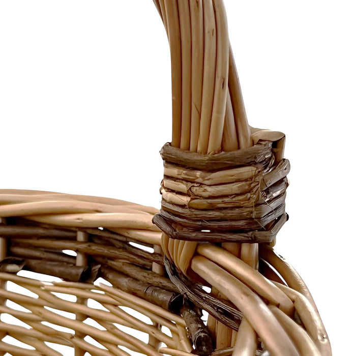 Cesto tondo Flavia in vimini cestino paniere con manico diametro 34 cm x h 26 cm