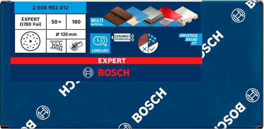 Bosch Expert O780 – Dischi abrasivi grana 180 D.125mm, 50 pezzi