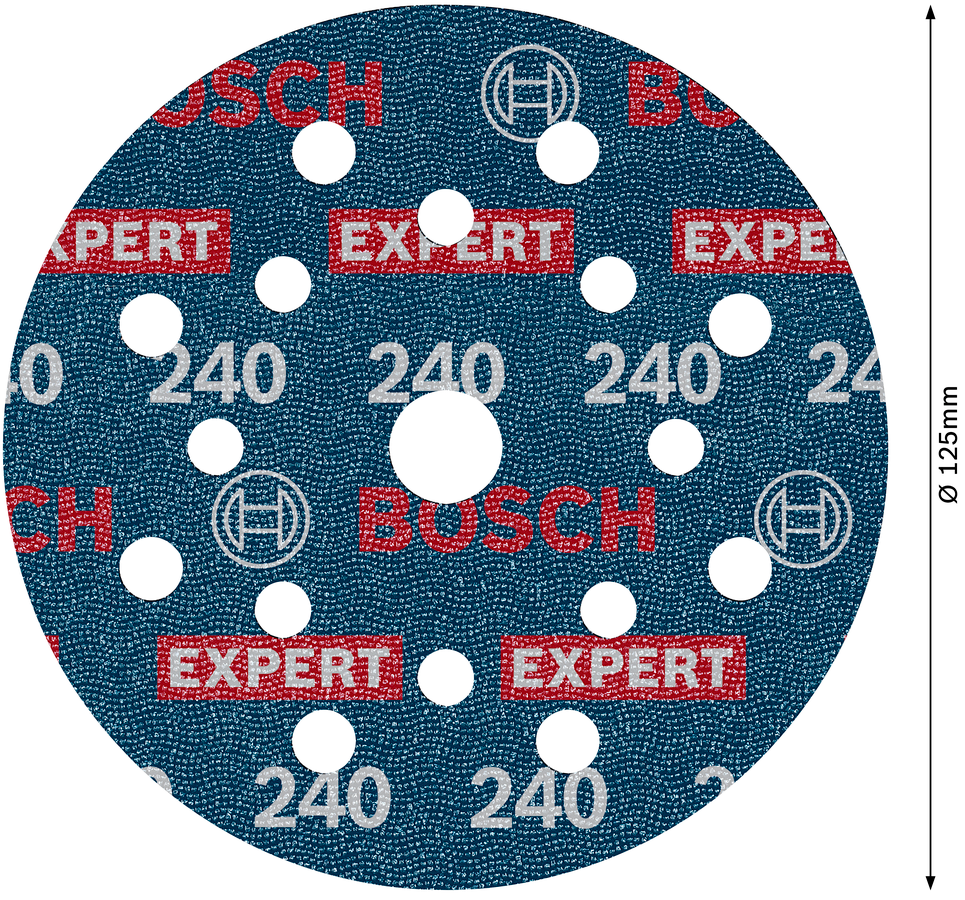 Bosch Expert O780 – Dischi abrasivi grana 240 D.125mm, 50 pezzi
