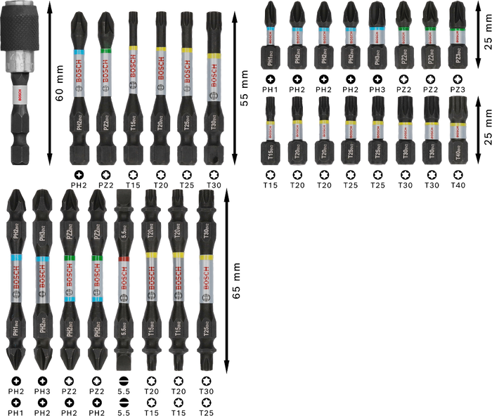 Set bit di avvitamento PRO Impact Bosch 31 pz - 2608521U71