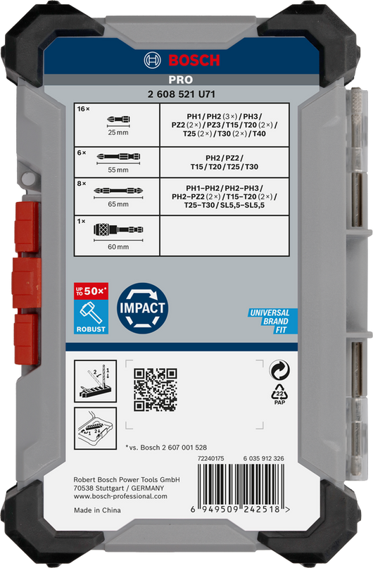 Set bit di avvitamento PRO Impact Bosch 31 pz - 2608521U71