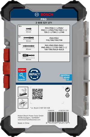 Set bit di avvitamento PRO Impact Bosch 31 pz - 2608521U71