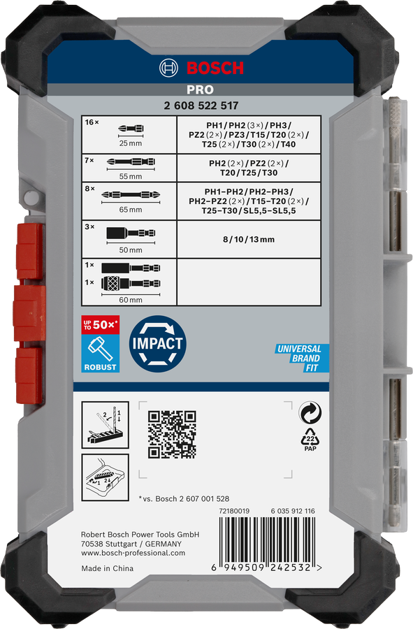 Set di bit e chiavi a bussola da 36 pezzi BOSCH 2608522517