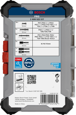 Set di bit e chiavi a bussola da 36 pezzi BOSCH 2608522517