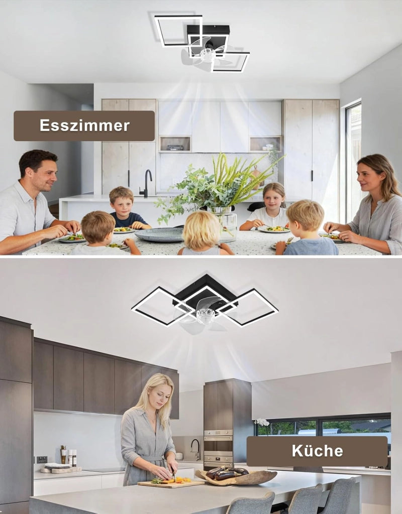 ZMH Ventilatore a Soffitto LED Moderno 68cm Intensità Luminosa Regolabile Telecomando per Soggiorno Sala da Pranzo