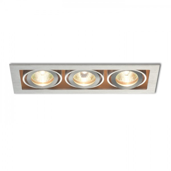 Faretto da incasso FIZZ III inclinabile alluminio 12V GU5,3 3x50W