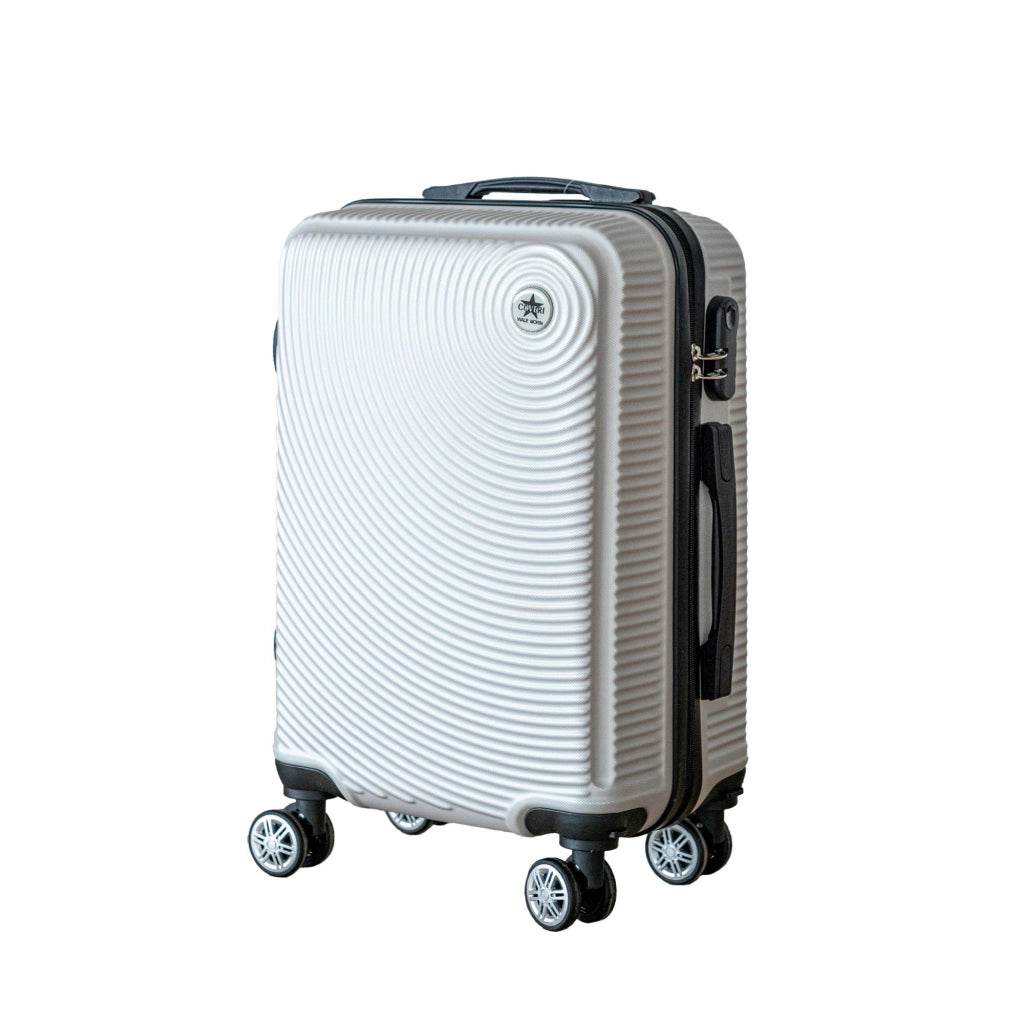 COVERI Trolley Bagaglio Mano Rigido 38x56x23 Piccolo Ultraleggero Valigia In Abs Con 4 Ruote Removibili Manico Chiusura Di Sicurezza Per Compagnie Low Cost Economy Zaino Da Viaggio Maiami-Argento