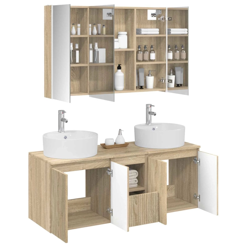 Set di Armadi da Bagno 4 pcs Rovere Sonoma Legno ingegnerizzato 3406465