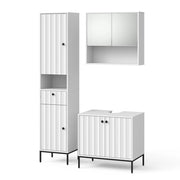 Vicco Set di mobili da bagno Ondulazione bianca 3 parti