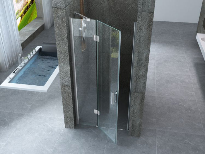 Porta doccia in Cristallo 8 MM un lato apertura anta battente con cerniere inox - Misura: 100 x h195 cm