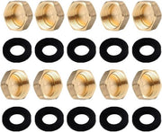 10 pezzi di filo di rame per interni 1/2 pollice doppi con stoppi per tubi cavi a 5 facce con cappuccio e anello di chiusura