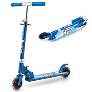 Monopattino pieghevole per bambini 66 x 33 x 80 cm con ruote lampeggianti design portatile lega di alluminio blu scuro 20_0014586
