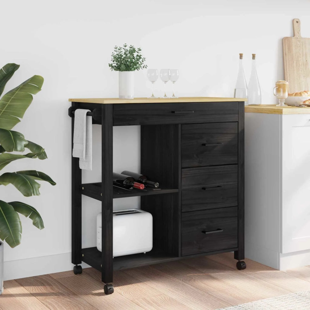 Carrello da Cucina MONZA Nero 84 x 40 x 88,5 cm CFW9632394