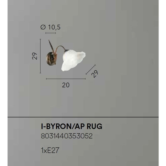 APPLIQUE BYRON E27 H29CM RUGGINE.