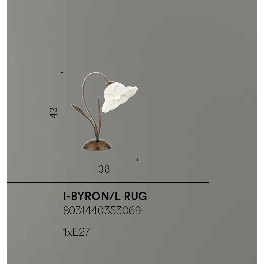 LAMPADA DA TAVOLO BYRON E27 H43CM RUGGINE.