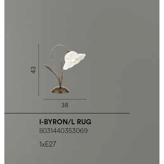 LAMPADA DA TAVOLO BYRON E27 H43CM RUGGINE.