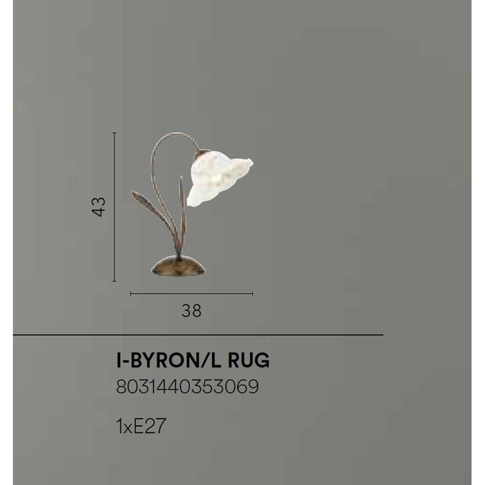 LAMPADA DA TAVOLO BYRON E27 H43CM RUGGINE.