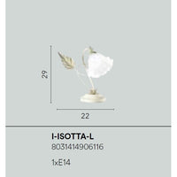 LAMPADA DA TAVOLO ISOTTA E14 H29CM AVORIO/ORO.