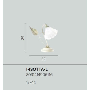 LAMPADA DA TAVOLO ISOTTA E14 H29CM AVORIO/ORO.