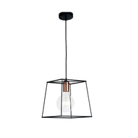 LAMPADARIO HARLEM E27 25X25XH125CM NERO/RAME.
