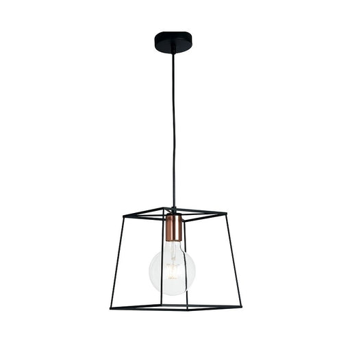 LAMPADARIO HARLEM E27 25X25XH125CM NERO/RAME.