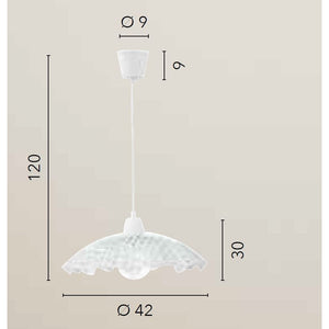 LAMPADARIO CASHMERE E27 D.42XH120CM BIANCO/NODI.