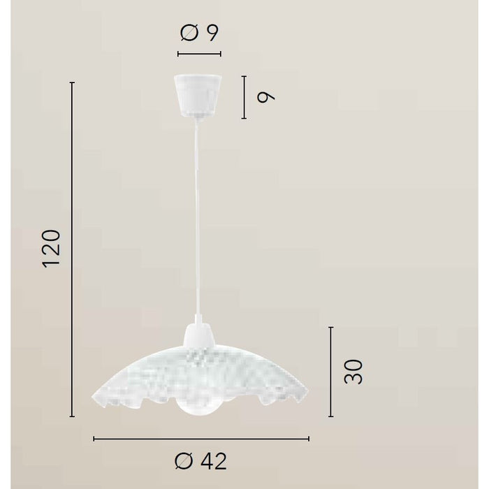 LAMPADARIO CASHMERE E27 D.42XH120CM BIANCO/NODI.