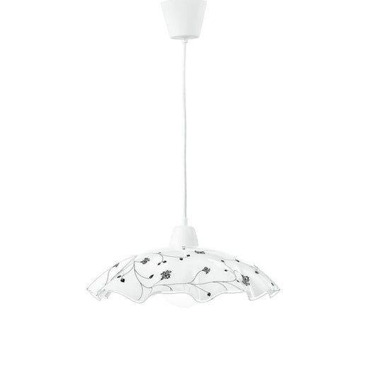 LAMPADARIO ROOT E27 D.42XH120CM BIANCO/FIORI NERI