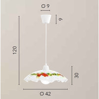 LAMPADARIO RIBES E27 D.42XH120CM BIANCO/FRUTTI.
